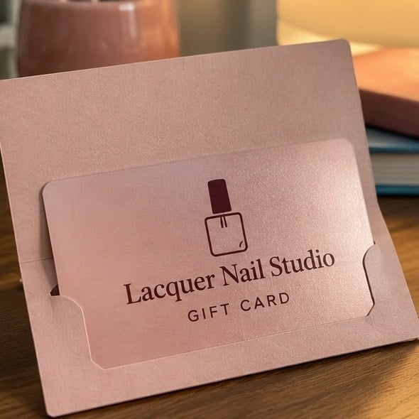 Customer photo of a custom foil gift card
